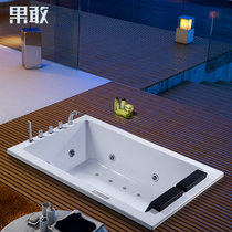 果敢按摩浴缸双人亚克力嵌入式冲浪情侣方形1.85恒温加热浴盆729(五件缸+枕头)