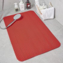 家用浴室防滑垫淋浴洗澡防滑地垫厕所卫生间卫浴防水脚垫镂空垫子(90*130cm 深红色)