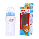 巴菲熊 B5218 宽口径防烫玻璃奶瓶 （M）270ml/9oz(蓝色)