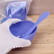 调涂抹面膜碗软和刷子专用硅胶刷泥膜套装2件套 大号脸部水疗工具(软碗２件套、袋装紫罗兰)