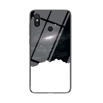 小米MAX3手机壳新款小米max3星空彩绘玻璃壳Max3防摔软边保护套(宇宙星空)