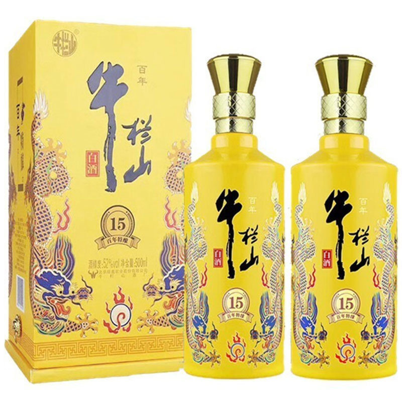 国美自营牛栏山52度百年特酿15年浓香型白酒500ml