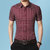 传奇保罗格子衬衫男士夏季衬衫短袖休闲时尚商务青年韩版潮流衬衣（M-5XL）DCZ2305(酒红色 4XL)