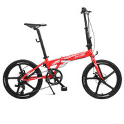 喜德盛折叠自行车20寸铝合金折叠车男女式单车W9学生白领新品(红色)