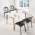 TIMI天米 现代简约餐桌椅 北欧几何椅组合 可叠加椅子组合 创意椅子餐厅家具(白色 1.4米餐桌+4把黑椅)