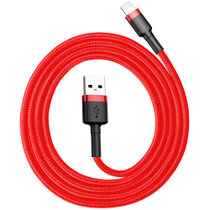 倍思 卡福乐数据线 USB For lightning 2.4A 1M 红色壳+红色线