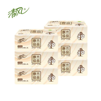 清风抽纸原木纯品 不含荧光剂 3层130抽12包2提装餐巾纸巾面巾纸抽家庭装(2提12包装) 清风抽纸原木纯品 不含荧光剂 3层130抽12包2提装餐巾纸巾面巾纸抽家庭装(2提12包装)