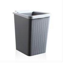简约垃圾桶客厅卧室卫生间带压圈无盖时尚家用垃圾篓灰色方形JMQ-280