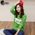 2015新款韩版圆领字母印花女式学生上衣春秋套头卫衣女B20-6651(绿色 L)
