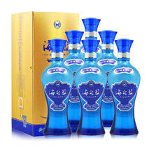 洋河蓝色经典 海之蓝 52度 整箱装高度白酒 480ml*6瓶（内含3个礼袋） 口感绵柔浓香型（新老包装随机发货）(整箱)