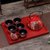中国红色陶瓷结婚茶具套装创意婚庆用品长辈敬茶杯壶新婚礼品礼物  5件(5件)(石榴花(尖顶)12)