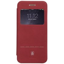 倍思Iphone6s Plus手机壳5.5英寸 6P/6SP手机壳翻盖皮套保护套 酒红色