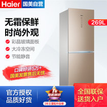 海尔（Haier）BCD-269WDGG 269升 两门冰箱（金色） 风冷无霜