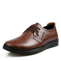 米斯康MR.KANG透气皮鞋男士鞋休闲鞋牛皮正装鞋男皮鞋板鞋韩版英伦商务2105-5(棕色)