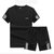 凯仕达男士运动短袖套装LWQ01(黑款-黑色 M)