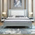 吉木多 美式实木床主卧双人床1.5米1.8m经济型现代简约储物婚床(1.5*2米（宝马灰+白） 单床)