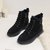 SUNTEK雪地靴女2021年新款一体冬季加绒加厚防水防滑厚底保暖棉鞋子(36 黑色)