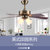 汉斯威诺 美式简约吊灯 现代创意简约客厅灯具 温馨卧室餐厅灯(4灯头，5片木风叶，拉线控制)