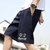 卡郎琪 休闲裤男士2020夏季新款时尚潮流印花抽绳运动五分裤卫裤 BKL-K526(深蓝色 M)