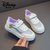 迪士尼女童鞋儿童鞋子低帮软底板鞋2021夏季新款透气网鞋潮小白鞋M212835232白紫 软底防滑 潮流休闲