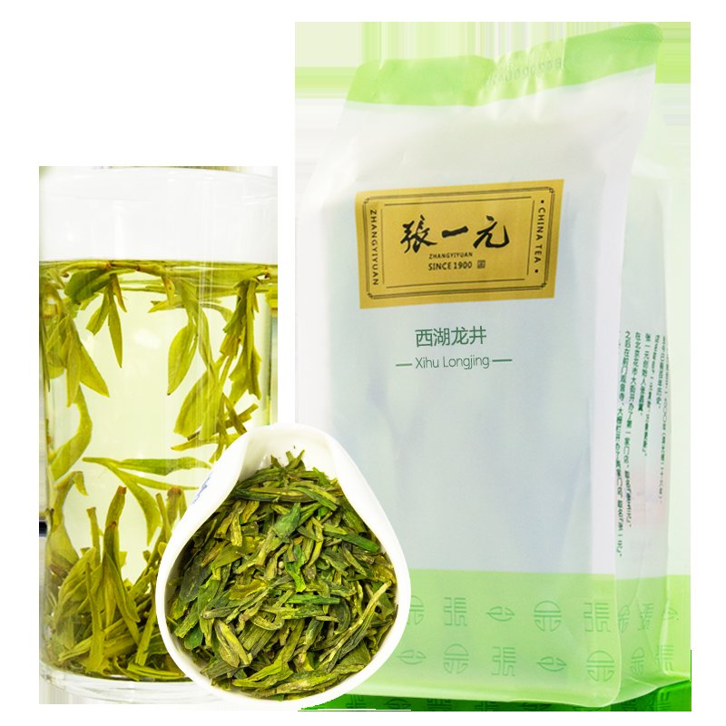 张一元茶叶 2020绿茶新茶 西湖龙井二级 袋装 独立小包装80g(20包)