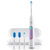 飞利浦电动牙刷HX6616 声波震动成人电动牙刷充电式 成人舌苔刷(浅紫色 热销)