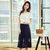 韩都衣舍2017韩版女装夏装新款潮收腰显瘦短袖中长款连衣裙RW6803(白色 XS)
