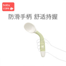 babycare弯头叉勺套装洛克黄  RWB001  吃饭勺子 儿童餐具 食品级硅胶安全可啃咬