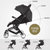 意大利kiwy婴儿推车可坐躺轻便折叠儿童宝宝手推车伞车0-3岁(黑色)