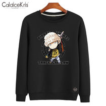 CaldiceKris （中国CK）新款潮流圆领休闲百搭加绒卫衣CK-FS957(黑色 S)