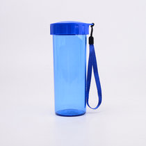 特百惠新款水杯塑料杯子学生运动水杯430ml夏季柠檬杯便携随手杯(明亮蓝)