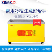 星星（XingXing）246升 单温 玻璃门展示柜冷藏冷冻柜冰柜卧式商用展示柜 黄色 SD/SC-246SY(黄色 246)