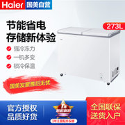 海尔 (Haier) BC/BD-273SEA 273升冷柜 蝶形门 侧掀门 单箱变温冰柜 家用商用二合一 卧式冰箱 白色