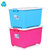 茶花塑料收纳箱衣物整理箱有盖储物箱衣服箱子收纳盒(蓝色)