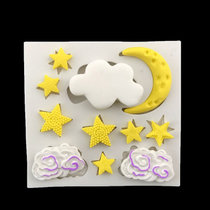 烘焙模具星星月亮云朵翻糖蛋糕模硅胶模具巧克力模翻糖模生日蛋糕(星星月亮云朵模具 默认版本)