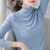 巴洛尼莫2021新款打底衫女秋冬季荷叶边莫代尔棉修身型绿色长袖t恤女装(E3271天蓝色 XL)