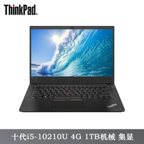 联想ThinkPad E14系列  14英寸商务办公轻薄笔记本电脑【十代英特尔酷睿可选i5/i7 可选集显/2G独显】黑(新款10代CPU（高分屏） 【E14-3ECD】i5-10210U 4G 1T机械 集显)