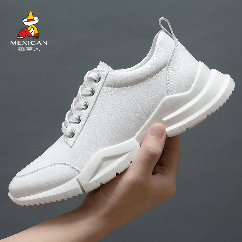 稻草人MEXICAN 2018新款小白鞋男休闲透气运