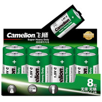 飞狮（Camelion）碳性电池 干电池 R14P/C/中号/2号 电池 8节 燃气灶/热水器/收音机/手电筒