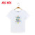 abckids童装 夏季儿童2018新款女童短袖T恤男童休闲上衣白色纯棉F8231088D(80CM 白色)