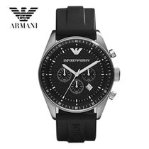 Armani/阿玛尼手表 时尚新款黑色橡胶带男表 AR0527