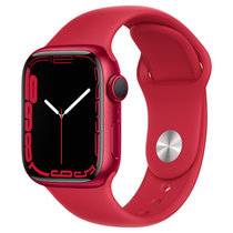 Apple Watch Series 7 智能手表 GPS款 41毫米红色铝金属表壳 红色运动型表带MKN23CH/A