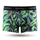 DarkShiny 全棉直喷工艺 奢华品味植物 男式平角内裤「MBON43+MBON44」(绿色 M)