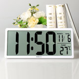 汉时时尚大屏电子时钟家用卧室日历数字挂钟客厅简约静音座钟HA88(白色)