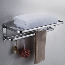 九牧(JOMOO)卫浴置物架套装太空铝毛巾架折叠架厕刷架挂件939415(3)