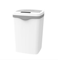 智能垃圾桶带盖全自动感应家用卧室客厅厨房卫生间电动防水简约白12升JMQ-289