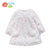 贝贝怡夏季纯棉女宝宝T恤婴儿上衣高腰裙圆点上衣151Q018(浅粉 80cm)
