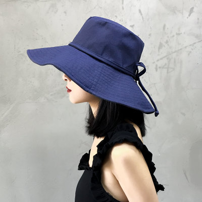 【遮阳帽女夏天渔夫帽户外百搭出游可折叠太阳