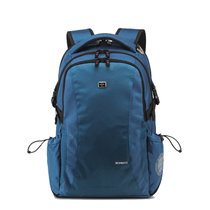 瑞士十字16英寸双肩包男士背包女韩版潮商务电脑包旅行包高中学生书包(蓝色)