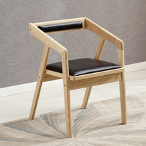 实木北欧餐椅书桌椅电脑椅boy01(原木色（皮座垫）)
